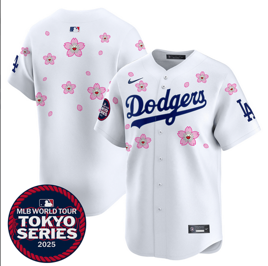 Men Los Angeles Dodgers Tokyo Series 2025 white blank Limited Stitched Jersey